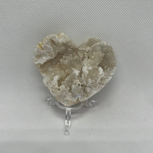 Clear quartz Druzzy heart